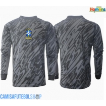 Camisa de time de futebol Brasil Goleiro Replicas 2º Equipamento Copa America 2024 Manga Comprida